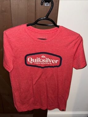 Quiksilver Red Heather Logo Short Sleeve Tee
